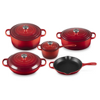 Signature Enameled Cast Iron 9-Piece Cookware Set