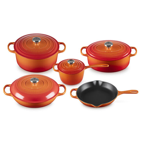 Signature Enameled Cast Iron 9-Piece Cookware Set
