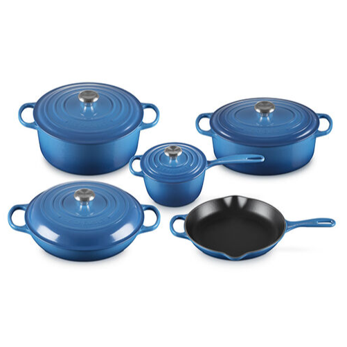 Signature Enameled Cast Iron 9-Piece Cookware Set