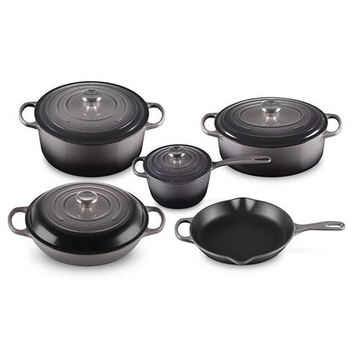 Signature Enameled Cast Iron 9-Piece Cookware Set