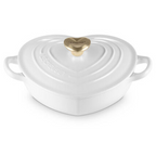 Shallow Heart Cocotte with Light Gold Heart Knob