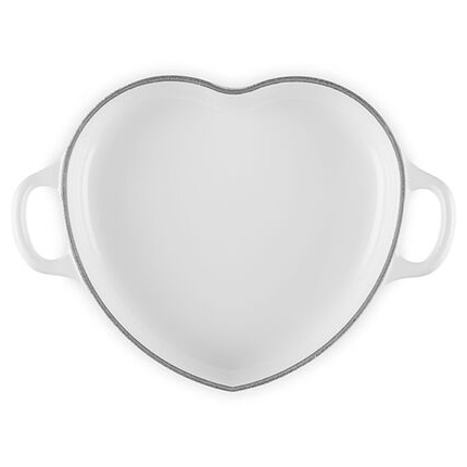 Shallow Heart Cocotte with Light Gold Heart Knob