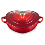 Shallow Heart Cocotte with Light Gold Heart Knob