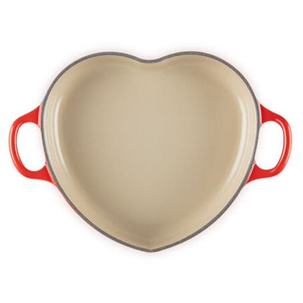 Shallow Heart Cocotte with Light Gold Heart Knob